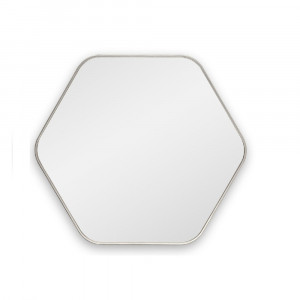 Зеркало в серебряной тонкой раме Hexagon S Silver (Хексаген)  Smal 60*54 см